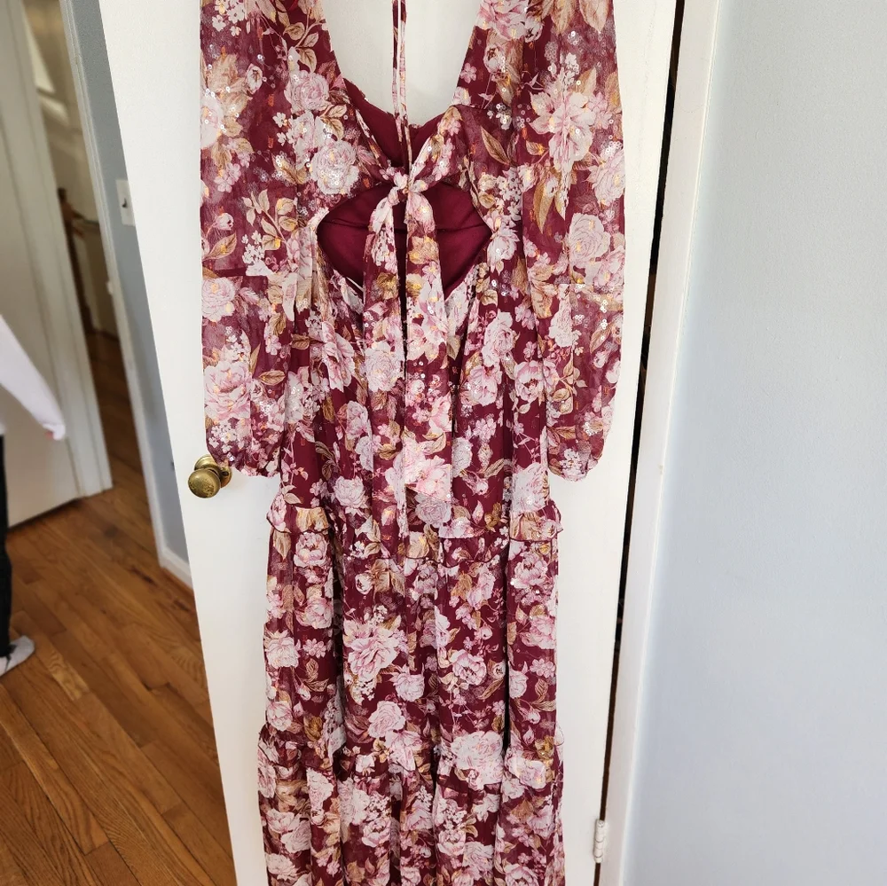 NWT Altar'd State Floral Sequin Maxi Dress M - Picture 4 of 8